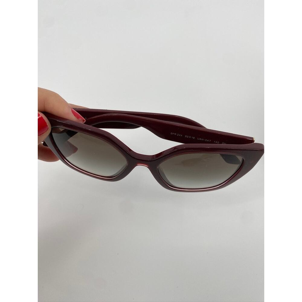 Prada Burgundy Acetate Sunglasses - Picture 5 of 9